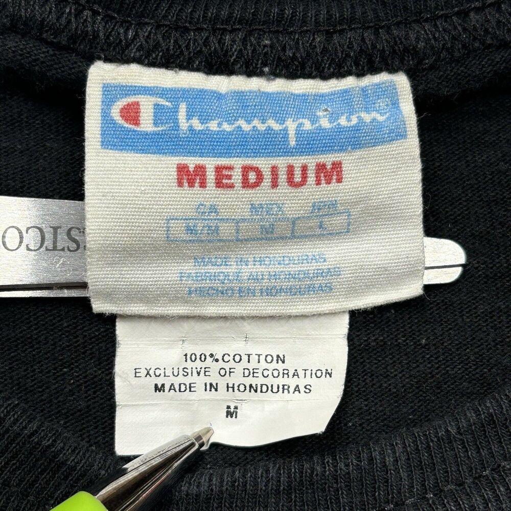 Champion Mens Medium Black Camouflage Logo Short Sleeve Tshirt - Picture 3 of 7